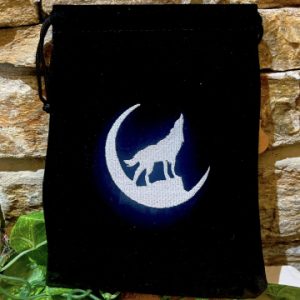 Black Velvet Wolf Tarot Bag