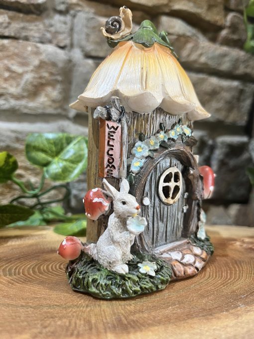 LED Colour Changing Yellow Flower Fairy House - Image 2