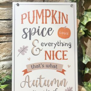 Pumpkin Spice Autumn Wooden Plaque