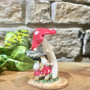 Miniature Toadstool With Birds Ornament