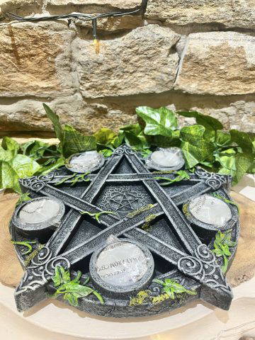 Wiccan Pentagram T.Light Candle Holder - Image 2