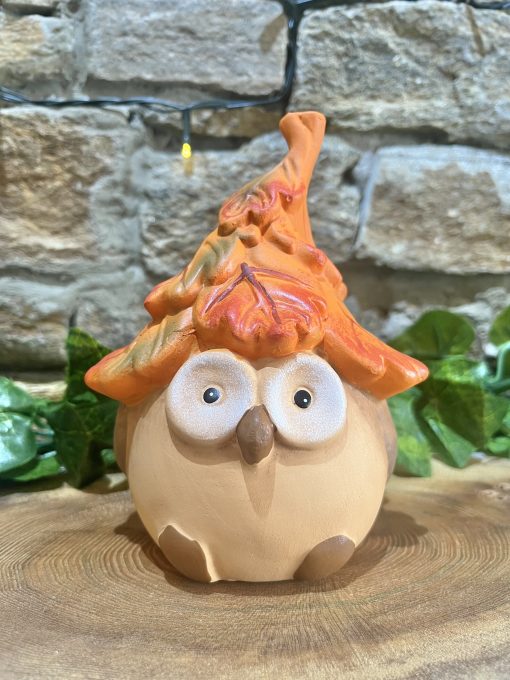 Autumn Owl With Leaf Hat Ornament