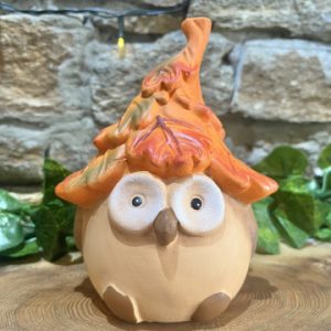 Autumn Owl With Leaf Hat Ornament