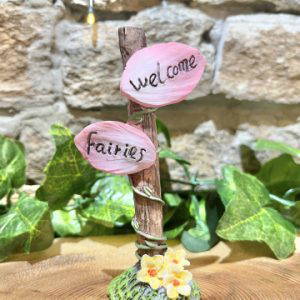 Miniature Welcome Fairies Sign Post