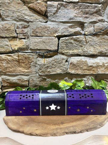 Stars Wooden Incense Box with Bergamot Sticks