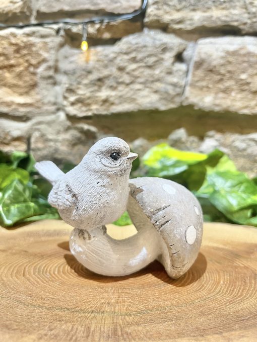 Winter Bird On Toadstool Ornament