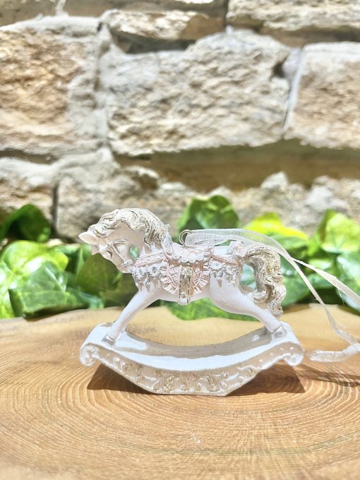 Sparkling Pastel Rocking Horse Bauble