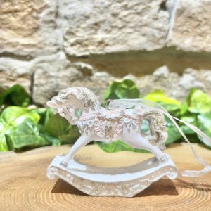Sparkling Pastel Rocking Horse Bauble