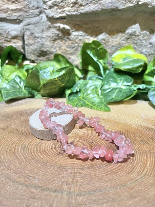 Crystal Chip Bracelet - Cherry Quartz