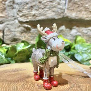 festive Reindeer in Santa Boots Bauble