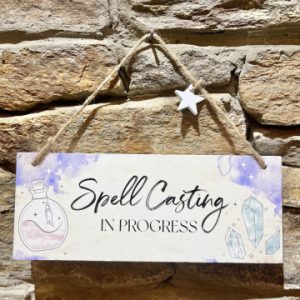 Spell Casting In Progress Wooden Plaque