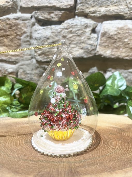 Christmas Cupcake Bauble Gold