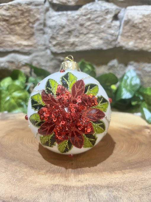 Sparkling Poinsettia Bauble