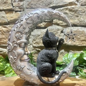 Luna Companion Black Cat Moon & Stars Ornament