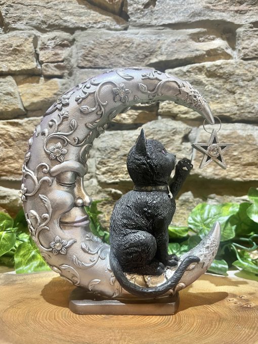 Luna Companion Black Cat Moon & Stars Ornament