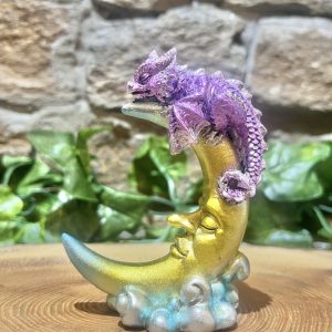 Little Slumber Dragon On Moon Ornament