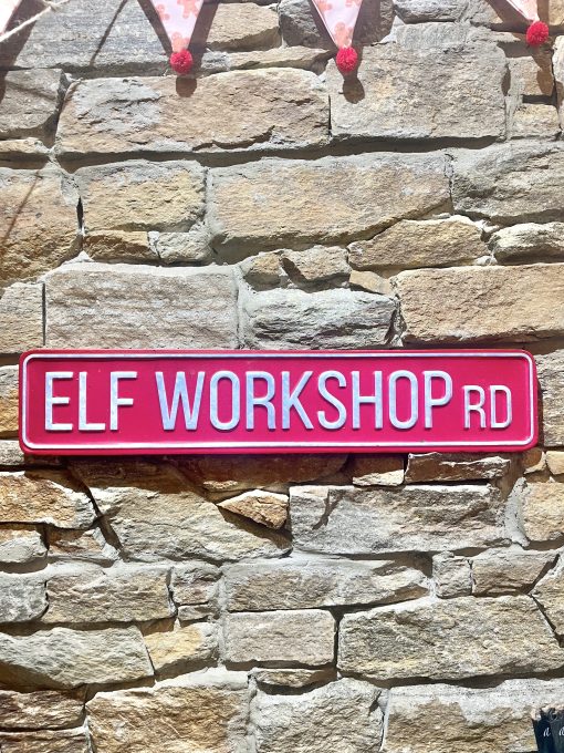 Elf Workshop Road Large Metal Sign