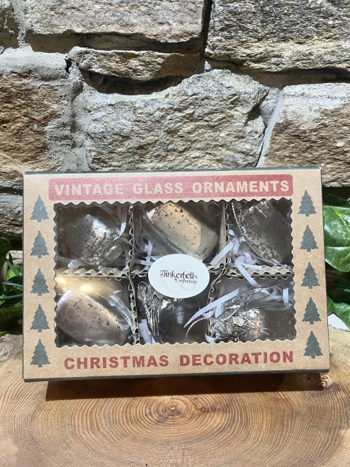 Set of 6 Vintage Glass Tree Decorations - Image 2