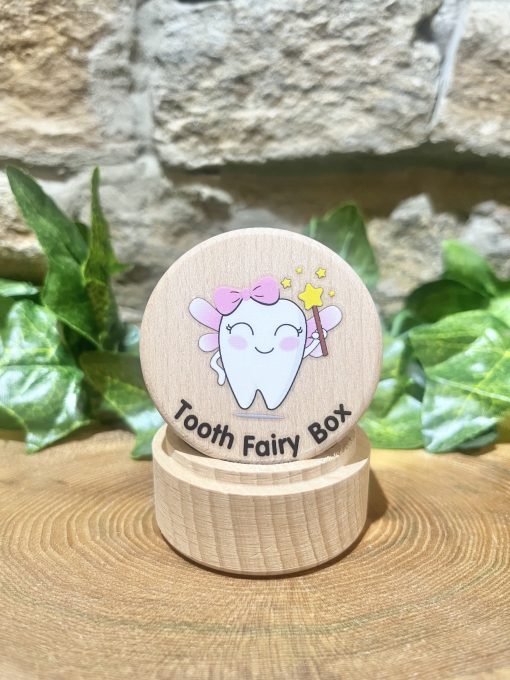 Wooden Tooth Fairy Box Pink