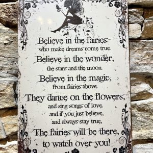Believe In Fairies Poem Metal Sign