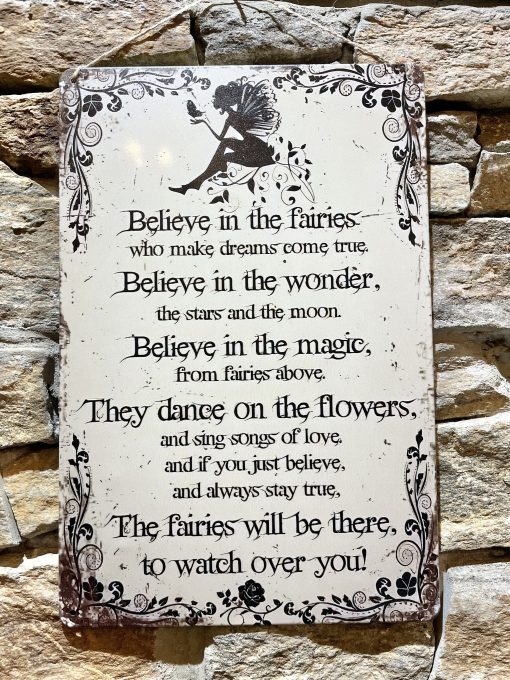 Believe In Fairies Poem Metal Sign