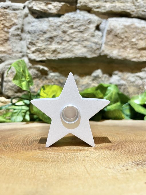 Star Spell Candle Holder White