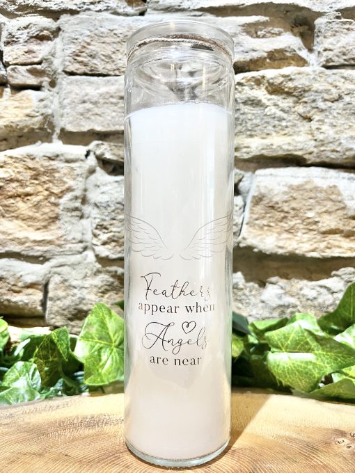 Feathers Appear Glass Tube Candle Vanilla
