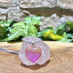 Pink Ombre Crystal Heart Necklace