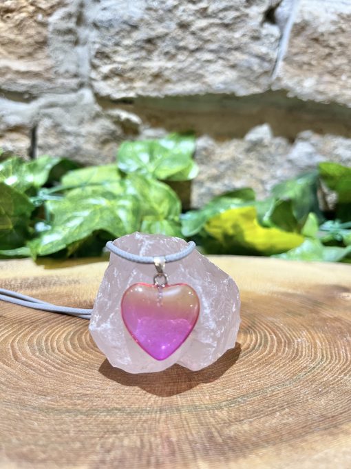 Pink Ombre Crystal Heart Necklace