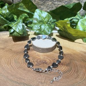 Hematite Crystal Heart Bracelet