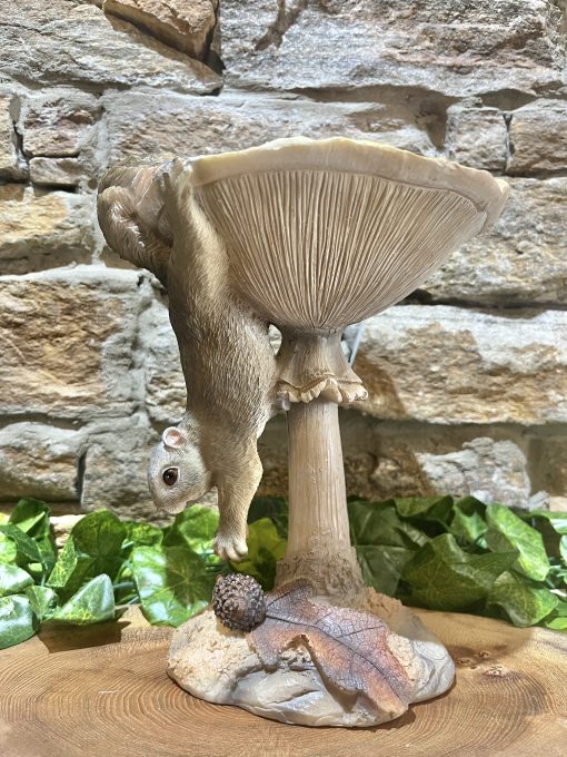 Toadstool Squirrel Bird Bath - Image 2