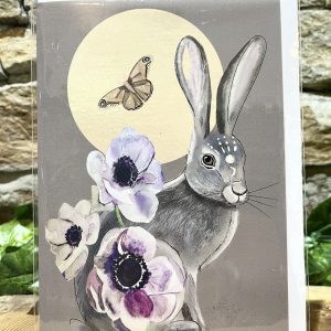 Greeting Card Flowering Hare Full