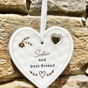 Sister Ceramic Heart Hanger