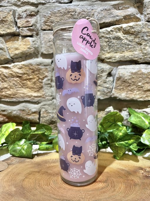 Candy Apple Glass Tube Halloween Candle