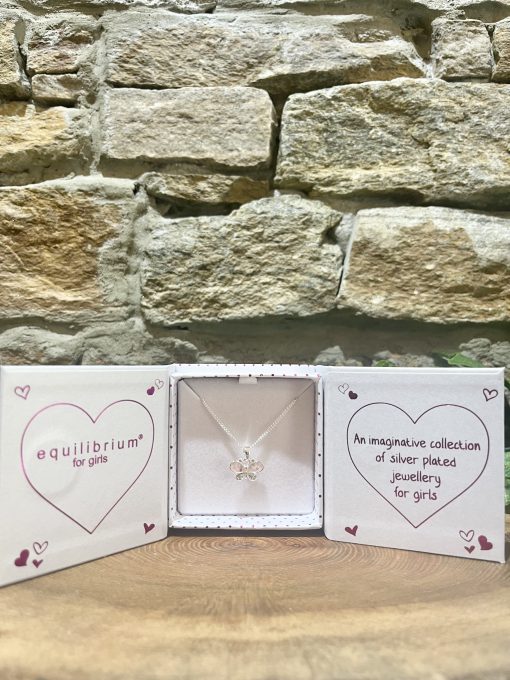Little Enamel Butterfly Necklace Girls Pink
