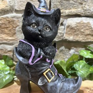 Witchy Black Cat In Boot Ornament