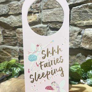 Fairies Sleeping Pink Door Hanger