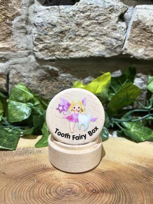 Wooden Tooth Fairy Box Pink