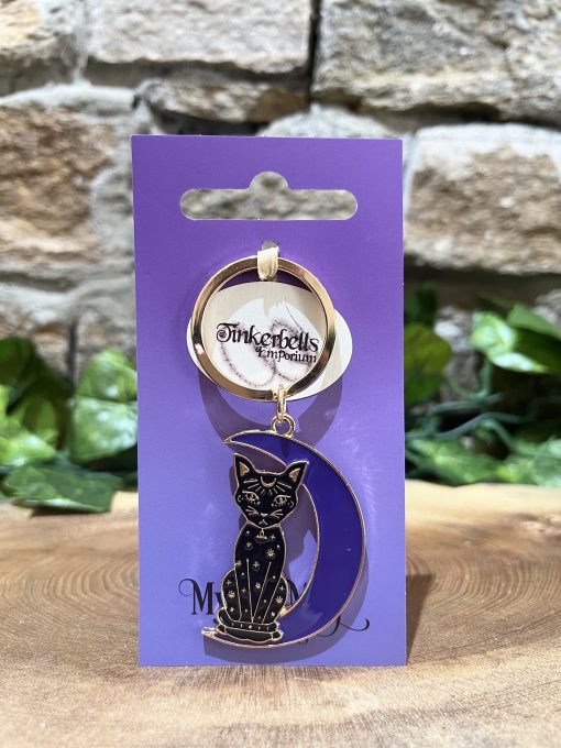 Mystic Mog Black Cat Moon Keyring