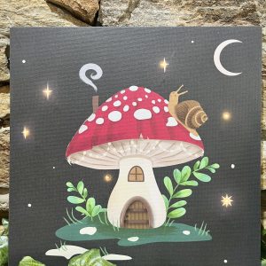 Toadstool House LED Light Up Canvas
