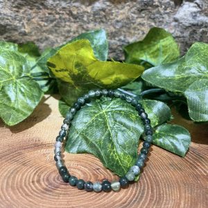 Moss Agate Crystal Bracelet Beaded 5mm