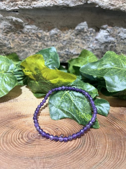 Amethyst Crystal Faceted Bracelet 3mm