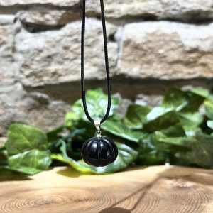 Obsidian Crystal Pumpkin Necklace