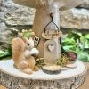 Red Mushroom Log Slice Fairy House Squirrel - Image 2
