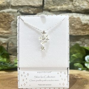 Silver Ice Star Cascade Necklace