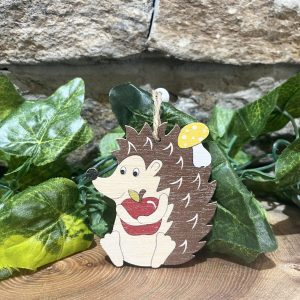 Wooden Hedgehog Hanger Toadstool