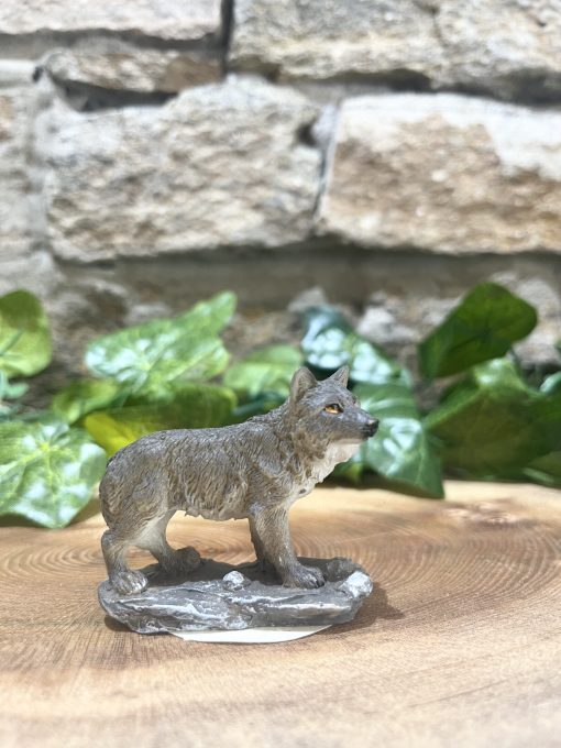Miniature Grey Wolf Ornament Standing