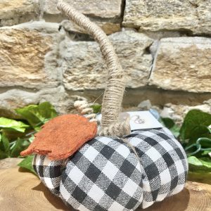 Checked Fabric Pumpkin Decoration