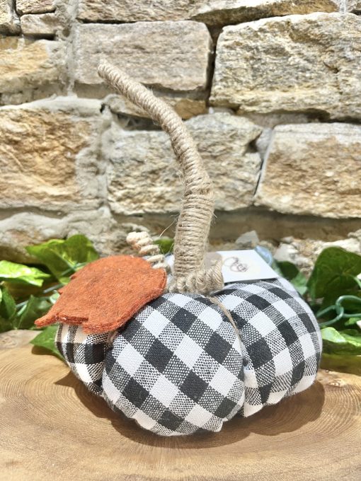 Checked Fabric Pumpkin Decoration