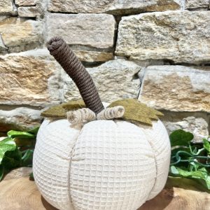 Cream Waffle Fabric Pumpkin Decoration